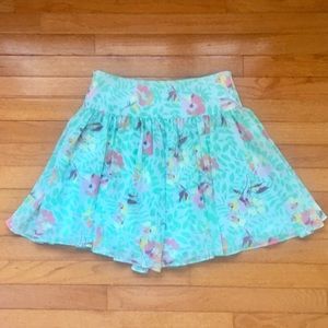 NWOT GAP floral Skater Skirt Chiffon sz 2
